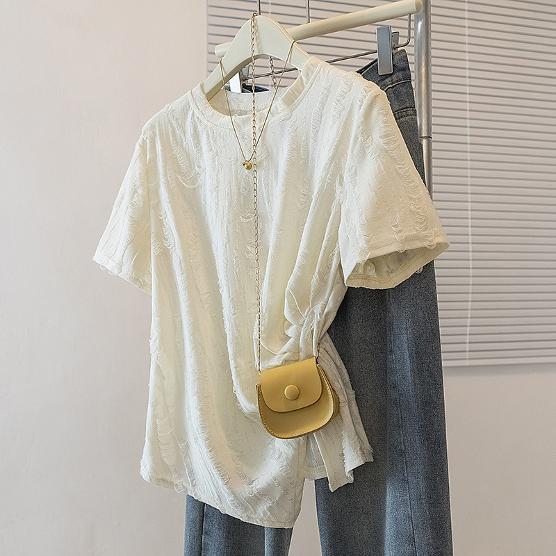 Fat sister irregular T-shirt slim loose tops for women