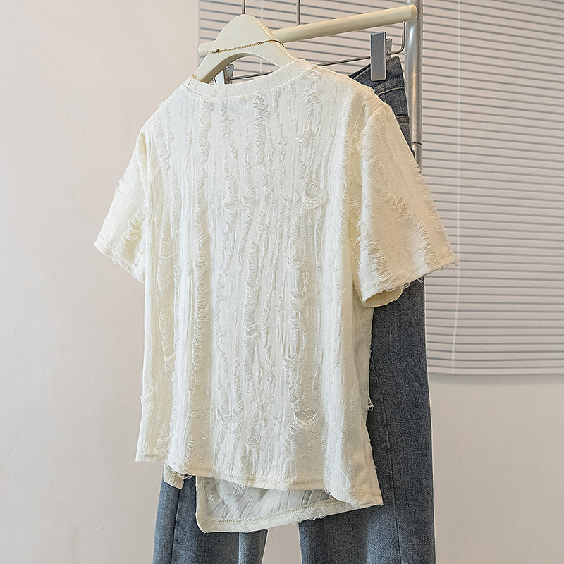 Fat sister irregular T-shirt slim loose tops for women