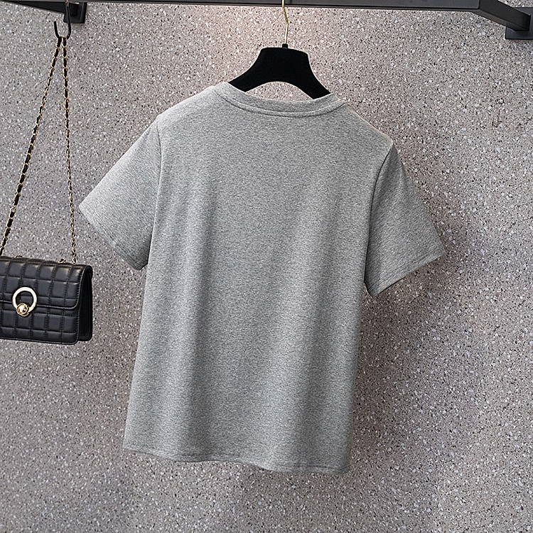 Simple short sleeve T-shirt all-match slim tops for women