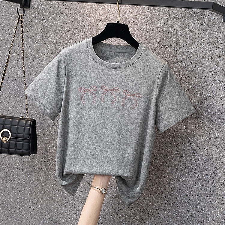 Simple short sleeve T-shirt all-match slim tops for women