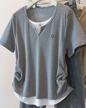 All-match slim tops Korean style T-shirt for women