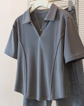 Korean style slim T-shirt all-match summer tops for women