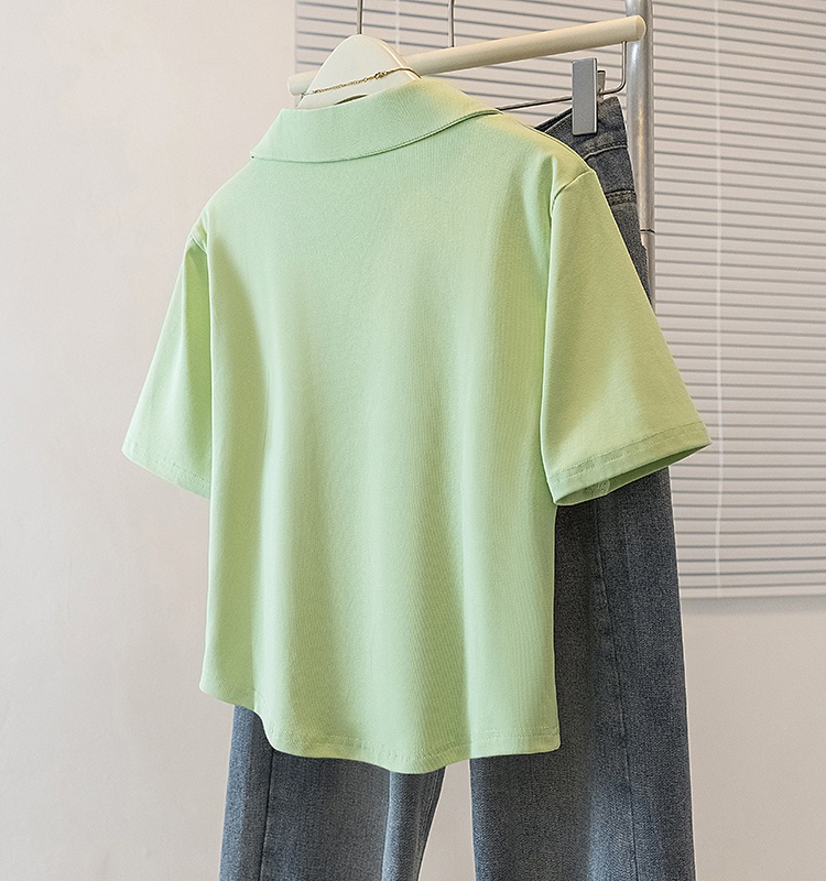 Korean style slim T-shirt all-match summer tops for women