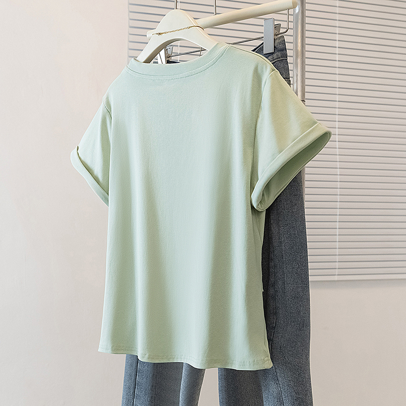 Korean style show young T-shirt fat sister summer tops