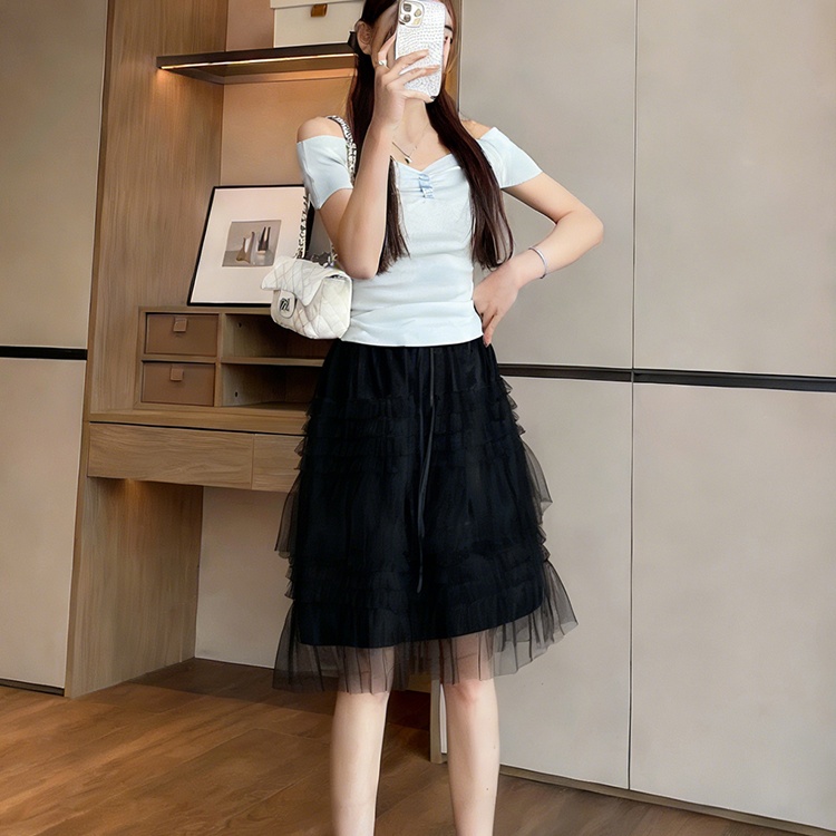 Slim spring and summer Korean style long skirt for women