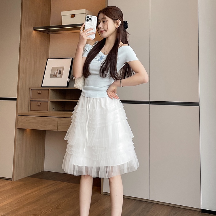 Slim spring and summer Korean style long skirt for women