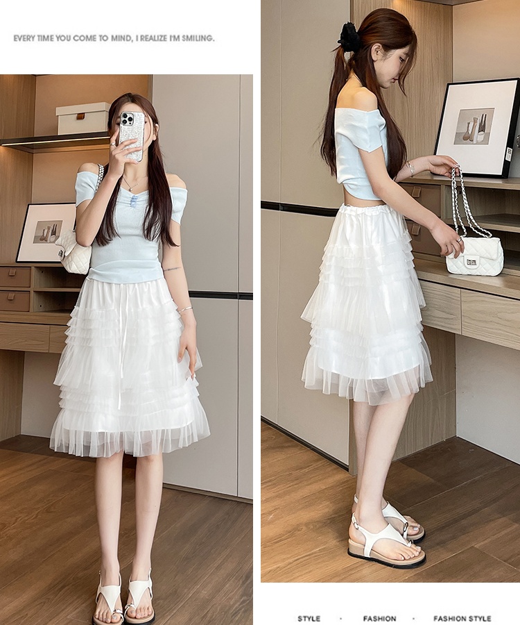 Slim spring and summer Korean style long skirt for women