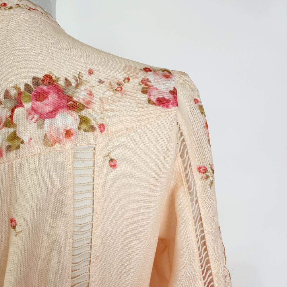 Big skirt retro high waist long dress hollow printing dress