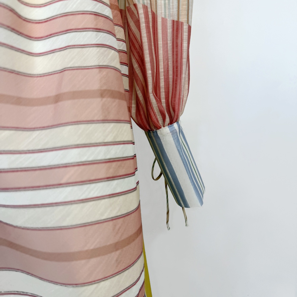 Lapel stripe skirt short long skirt a set