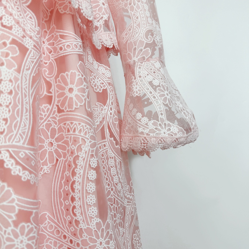 Vacation long dress trumpet sleeves dress