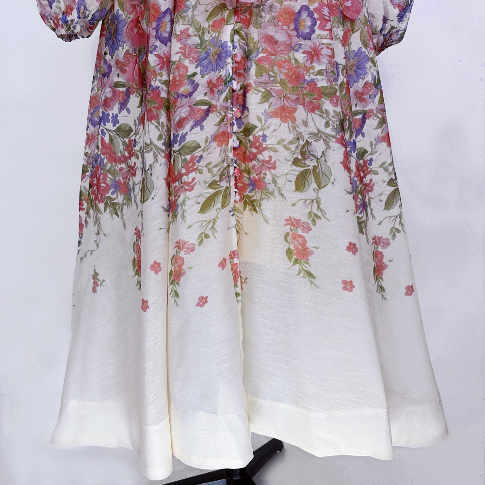 Lady pinched waist unique niche retro dress