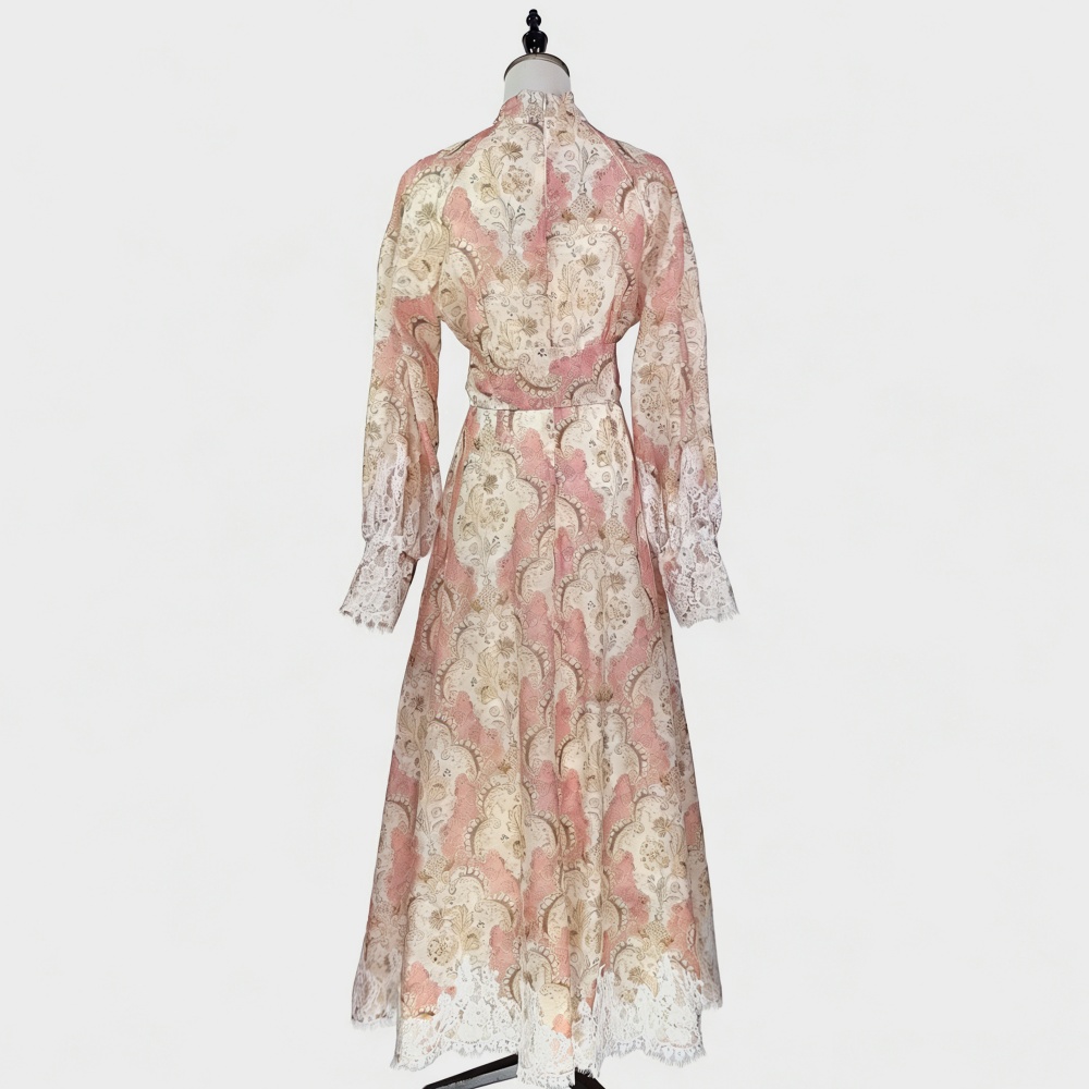 Big skirt dress retro long dress 2pcs set