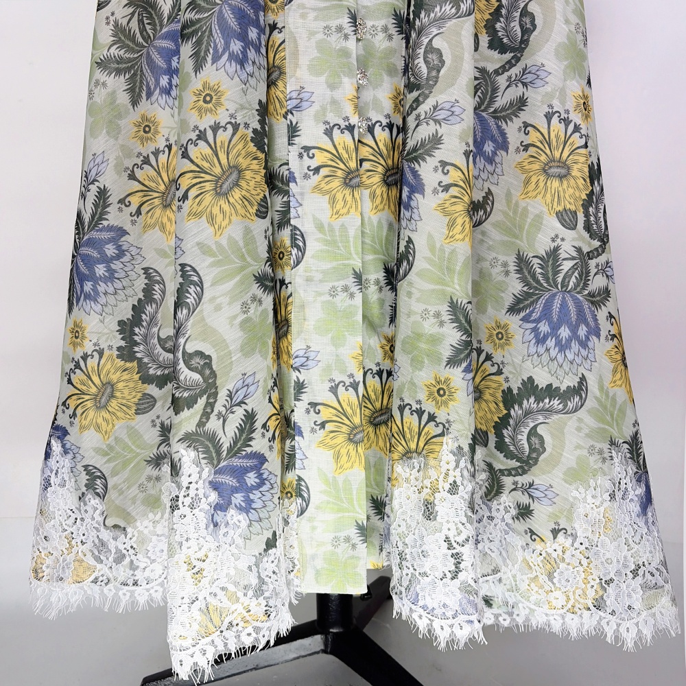 Big skirt dress retro long dress 2pcs set