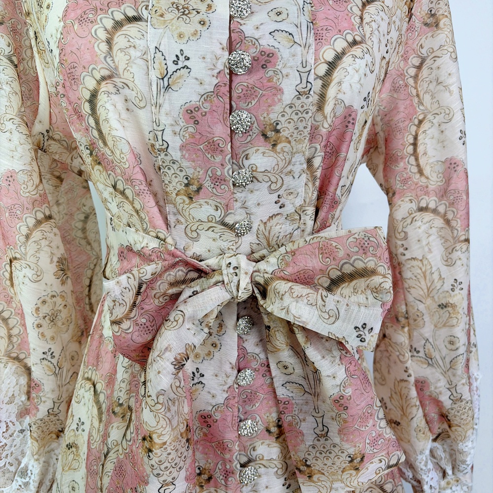 Big skirt dress retro long dress 2pcs set