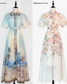 Retro court style long dress