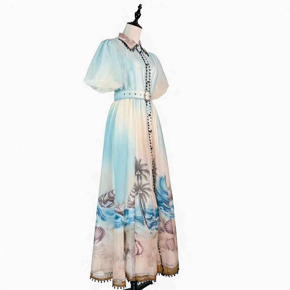 Retro court style long dress