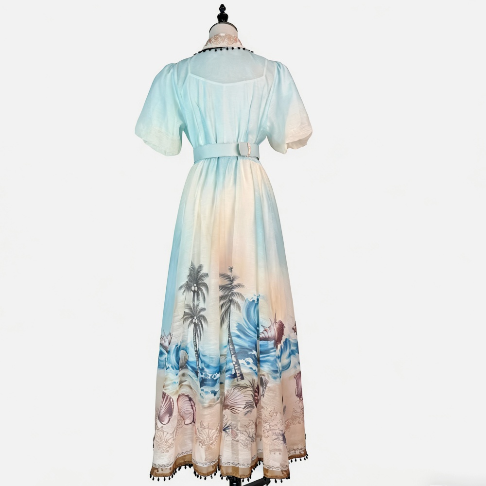 Retro court style long dress