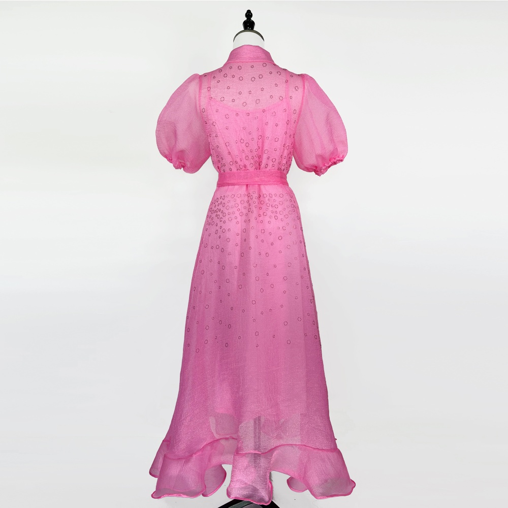 France style rhinestone dress lapel long dress