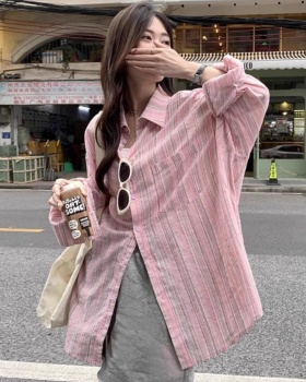 Thin sunscreen shirt spring and summer stripe tops