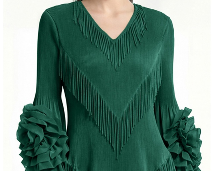 Tassels Bohemian beach dress disk flowers dress