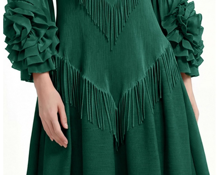 Tassels Bohemian beach dress disk flowers dress