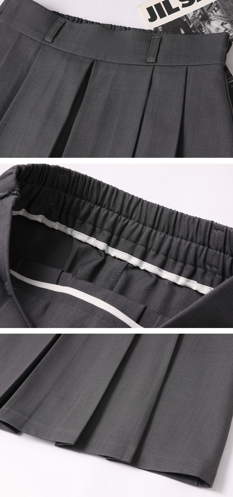 Slim A-line business suit high waist pleated skirt for women