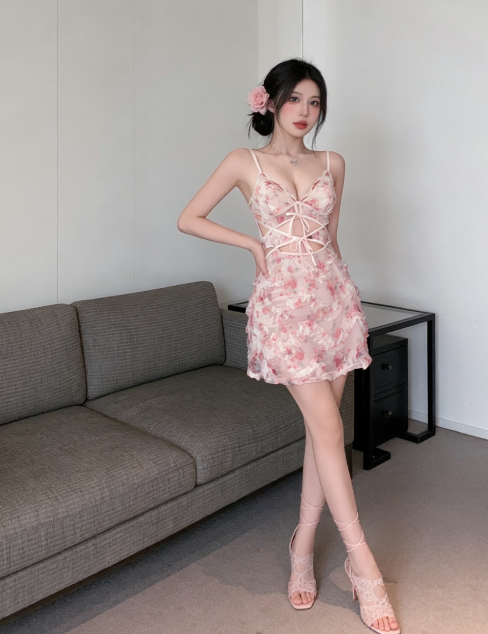 Hollow stereoscopic night dress fashion dress for women