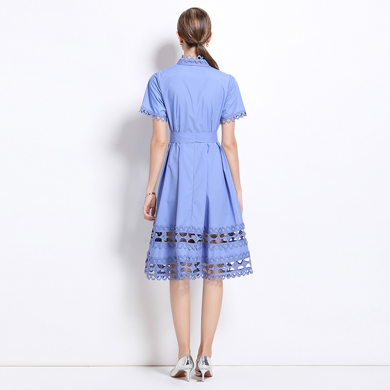 European style lace stand collar fashion dress