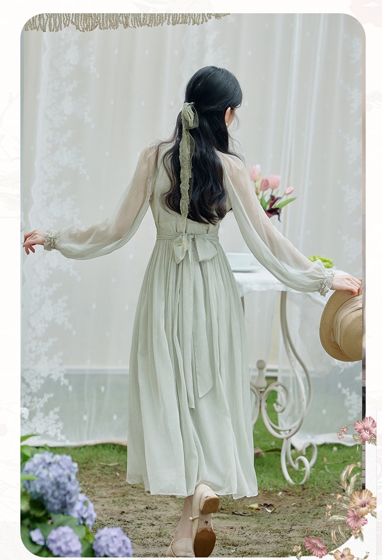 Lady niche frenum temperament tender beading dress