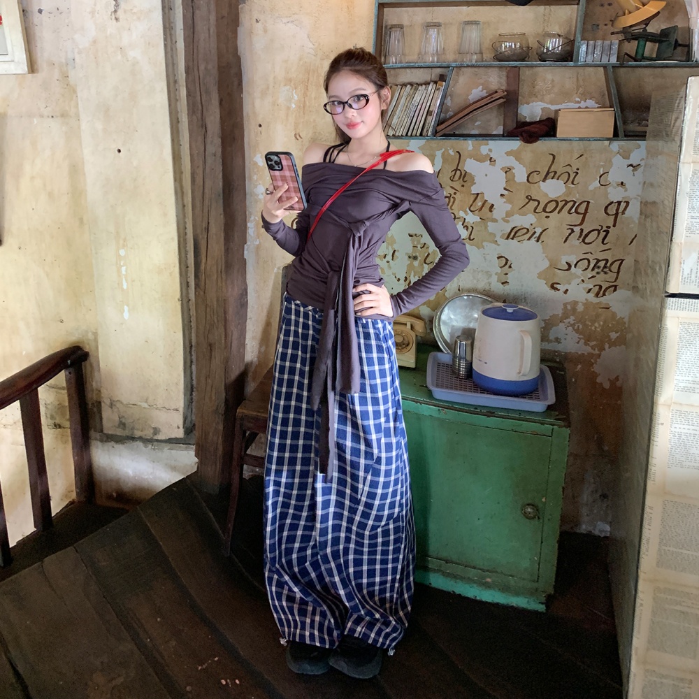 Korean style loose pants high waist casual pants for women