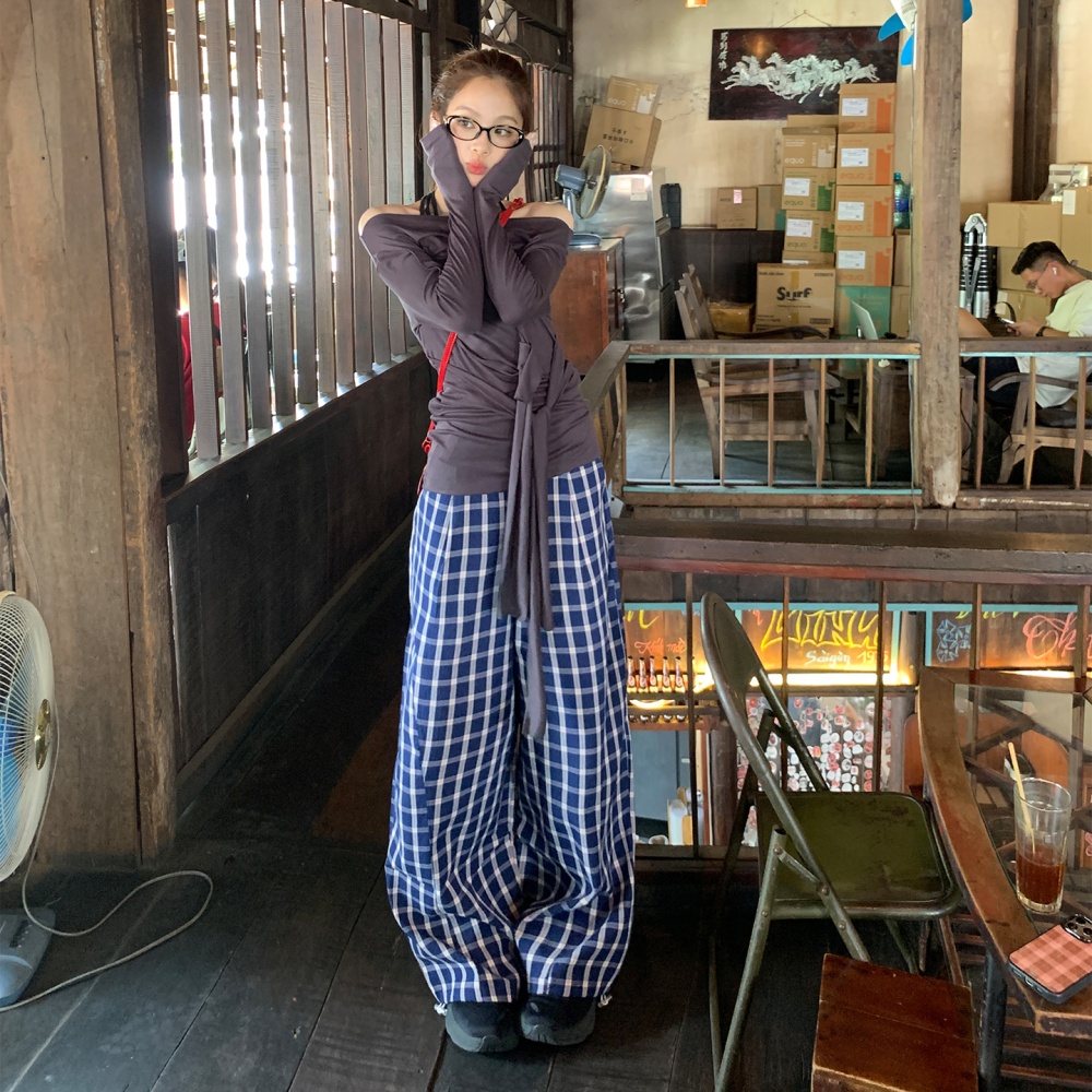 Korean style loose pants high waist casual pants for women