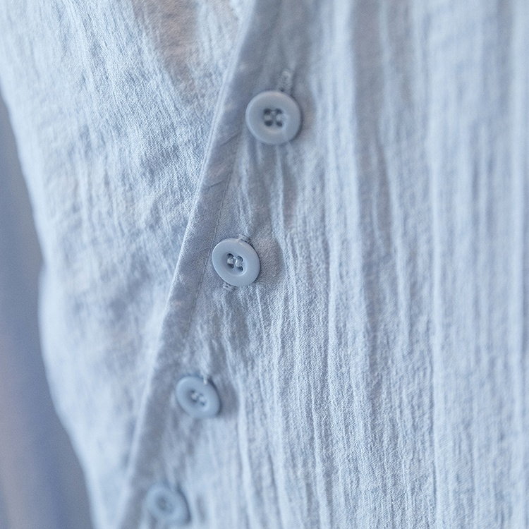 All-match irregular large yard frenum summer shirt for women