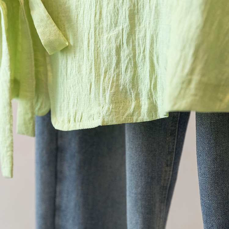 All-match irregular large yard frenum summer shirt for women