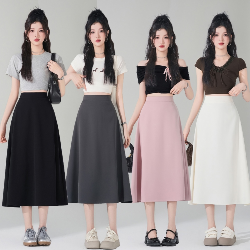 Korean style black all-match large yard skirt