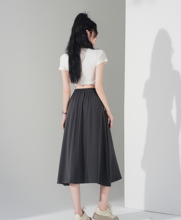 Korean style black all-match large yard skirt