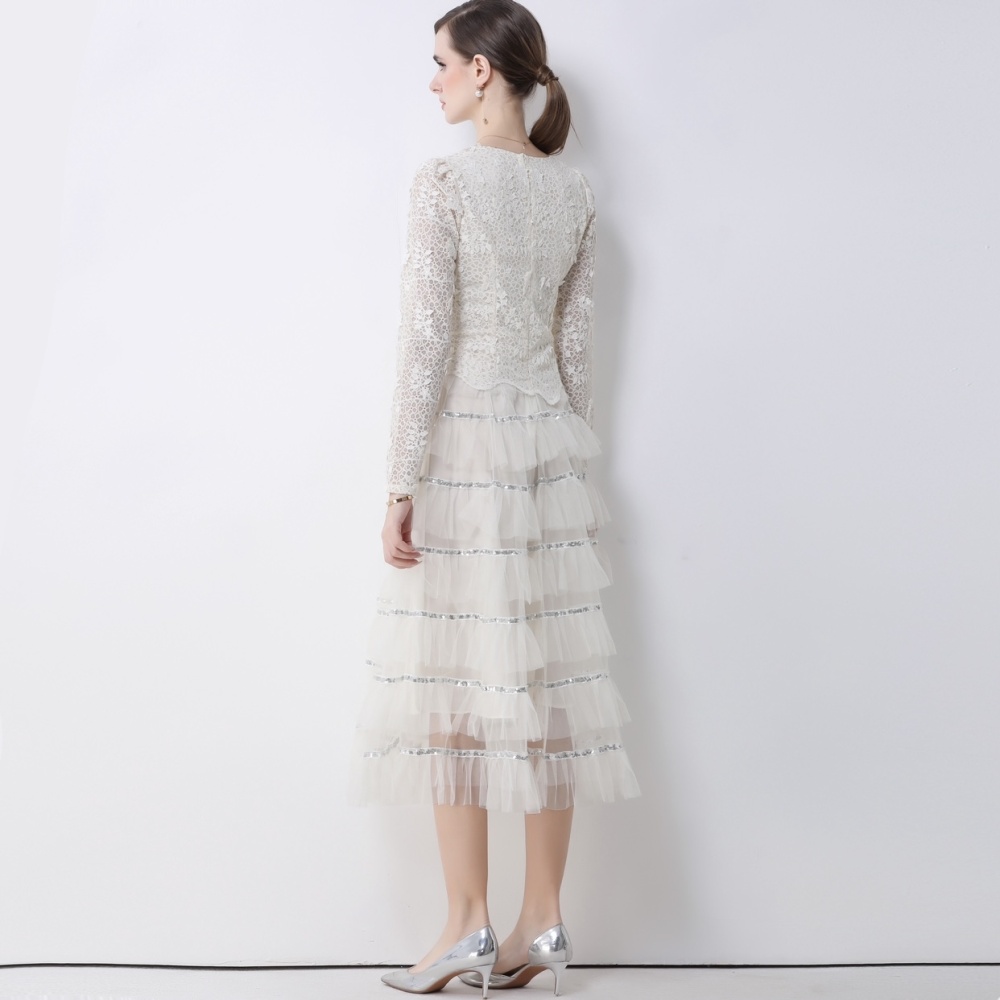 Temperament square collar long dress France style dress