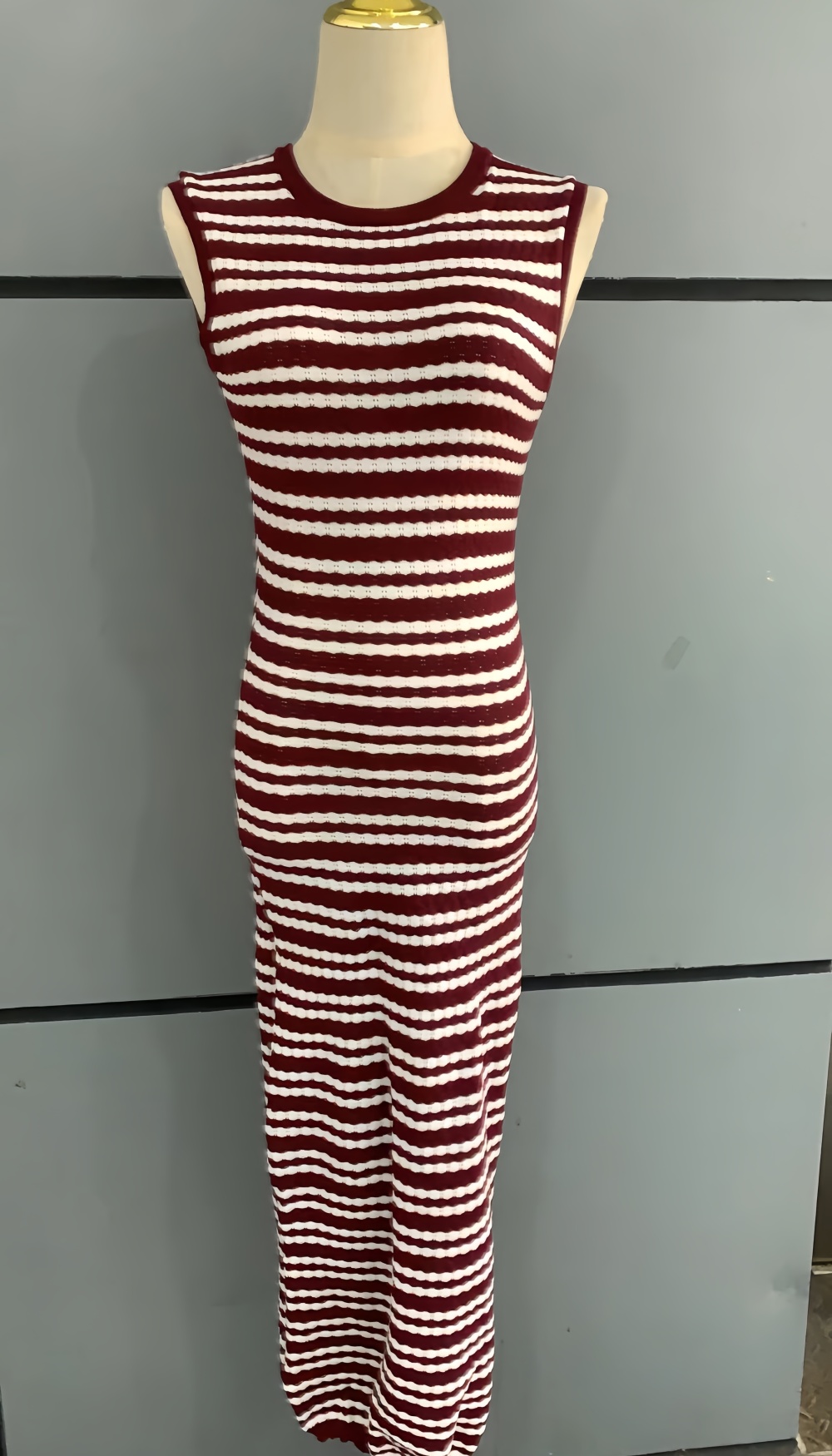European style stripe summer simple slim dress