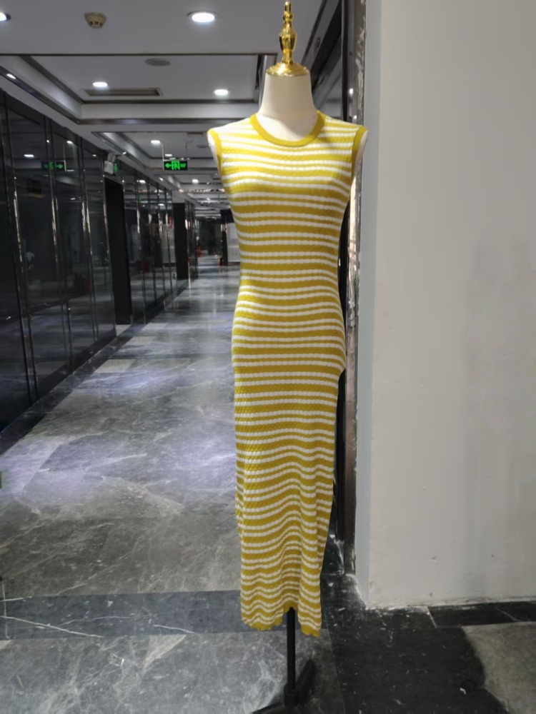 European style stripe summer simple slim dress