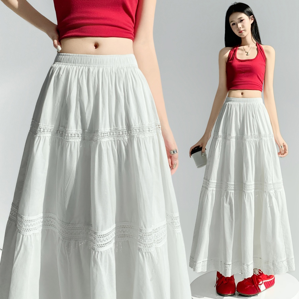 Long lace summer thick and disorderly skirt for women