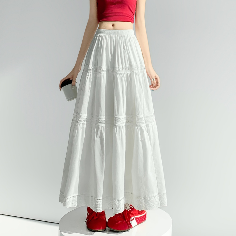 Long lace summer thick and disorderly skirt for women