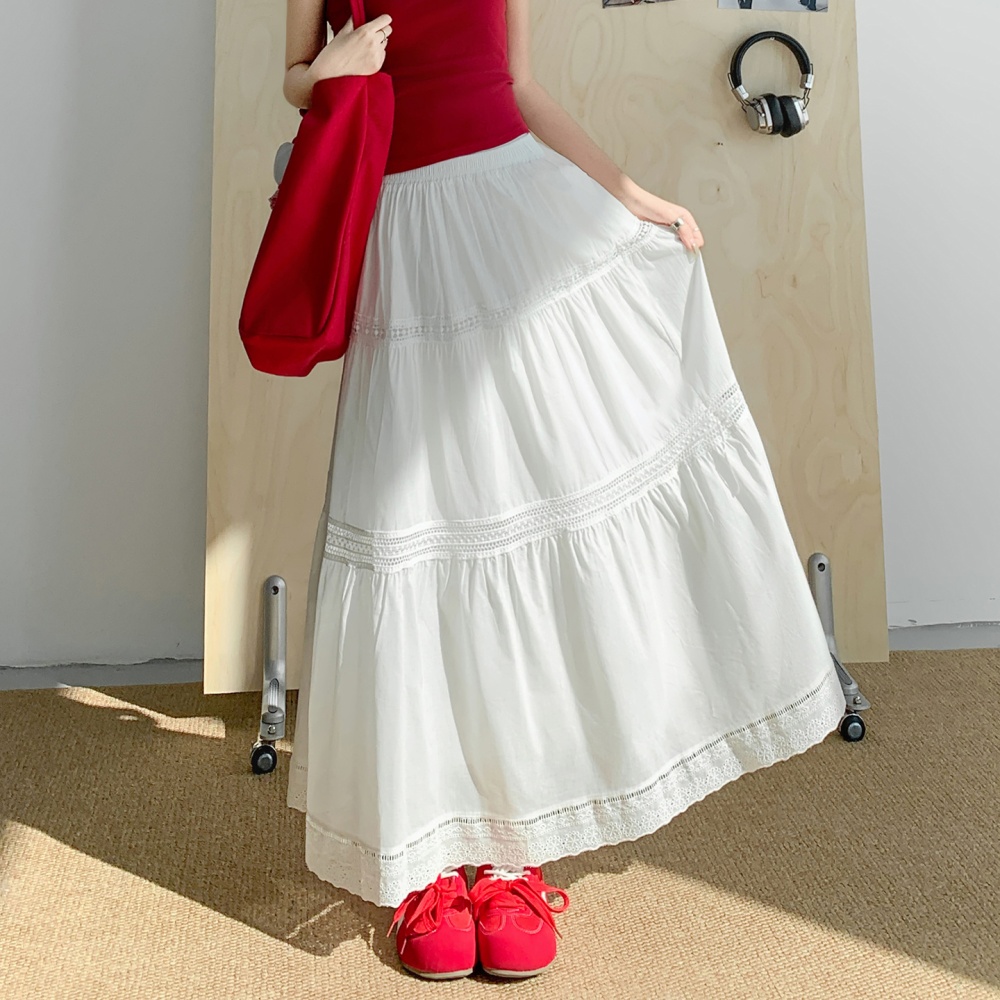 Long lace summer thick and disorderly skirt for women