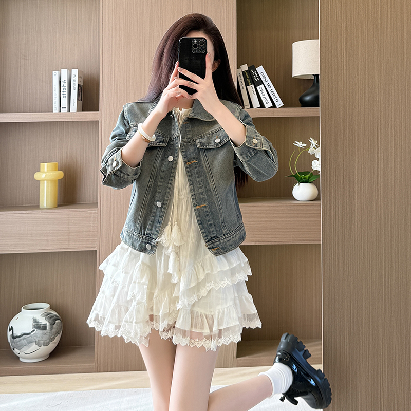 Show young commuting work clothing denim jacket for women