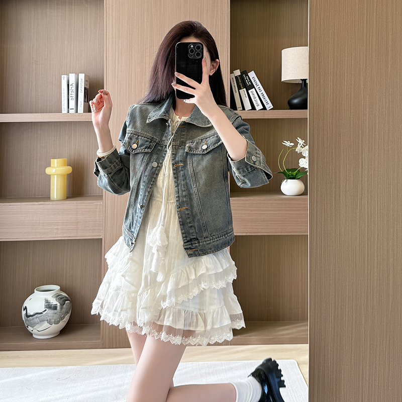 Show young commuting work clothing denim jacket for women