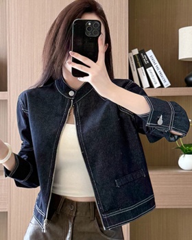 Slim autumn denim jacket commuting fashion work clothing