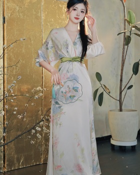 Chinese style long dress light luxury dress for women