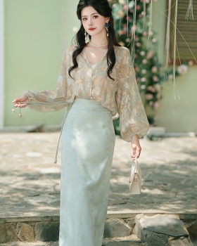 France style jacquard skirt beads tops