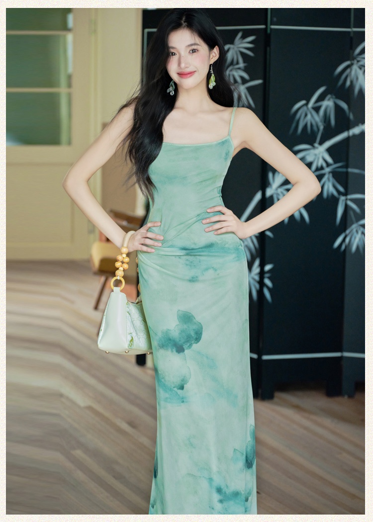 Gauze cardigan dress 2pcs set for women