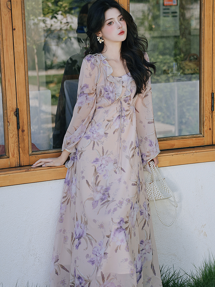 Vacation temperament seaside irregular dress