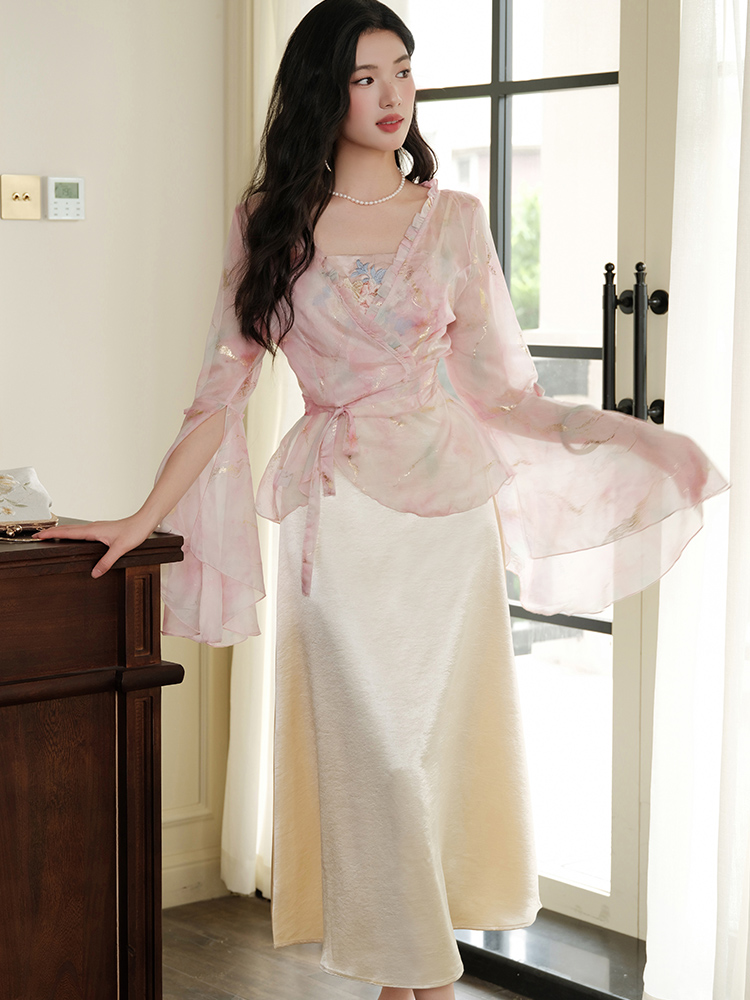 Chiffon France style long sleeve speaker sunscreen cardigan