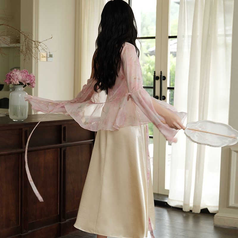 Chiffon France style long sleeve speaker sunscreen cardigan